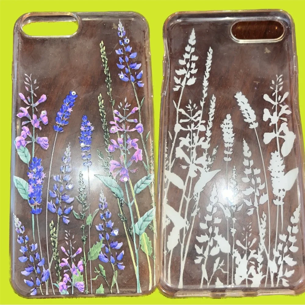 6 Piece Set IPhone 7 Plus Assorted Phone Cases (Glitter/TieDye/Cheetah/Eagle)